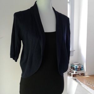 #16- Ann Taylor Navy Shrug with Short Sleeves